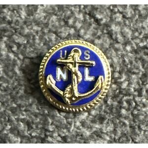 United States Navy League Raised Anchor Tie Tack Lapel Pin Pinback Vintage